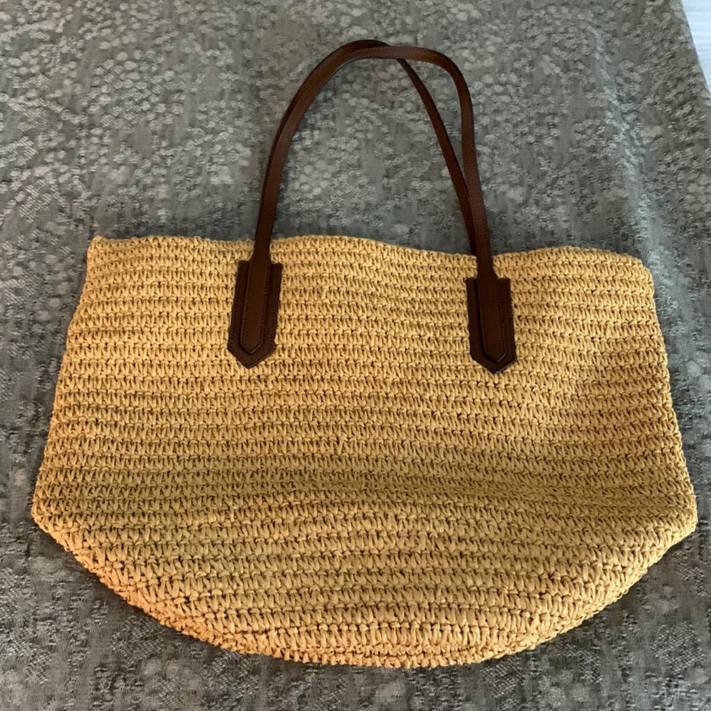 J Crew straw beach bag